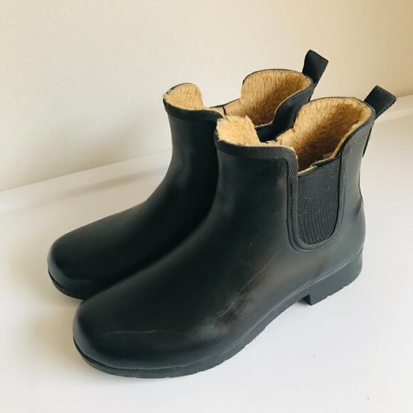 Chooka Black Chelsea Waterproof Rubber Rain Boots Size 10 - Picture 5 of 10